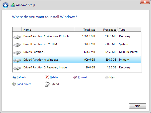 MBR System Recovery Partition