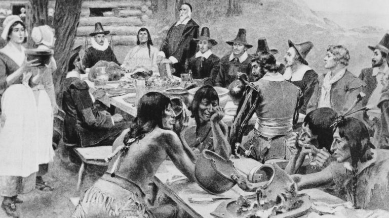 Food served at the first thanksgiving meal